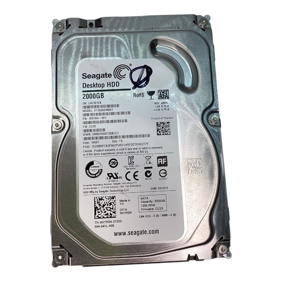 Seagate 2000GB/2TB Desktop‎ HDD 3.5" SATA Internal Hard Drive 7200 RPM - Picture 1 of 3